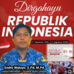 Endro Waluyo Kepala Sekolah SMAN 1 Sendang Agung mengucapkan selamat hari Kemerdekaan Republik Indonesia yang ke 81 1786716461596-768×765